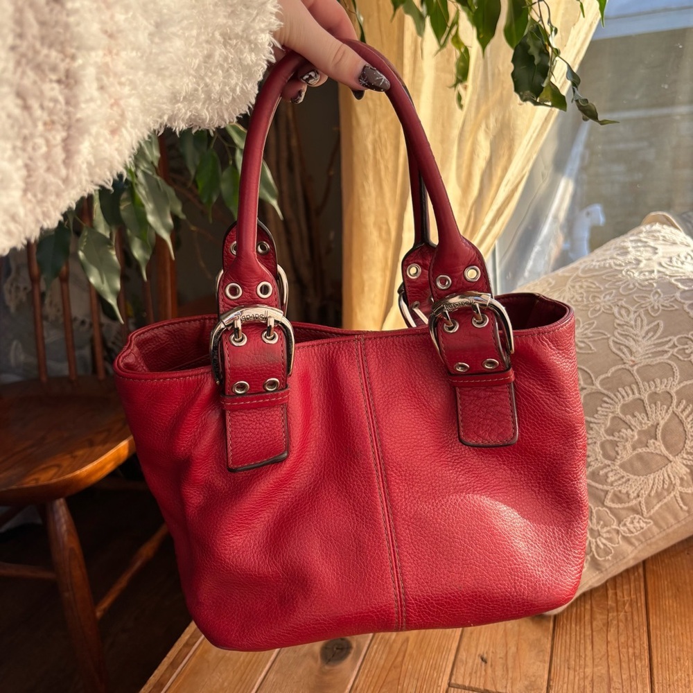 Tignanello Red Leather Handbag - Picture 7 of 8